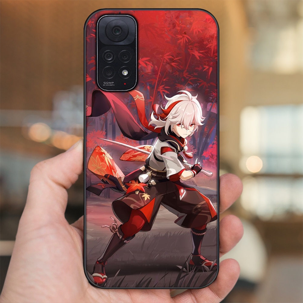 Ốp lưng Xiaomi Redmi Note 11, Note 11s viền đen in hình Kazuha Genshin Impact
