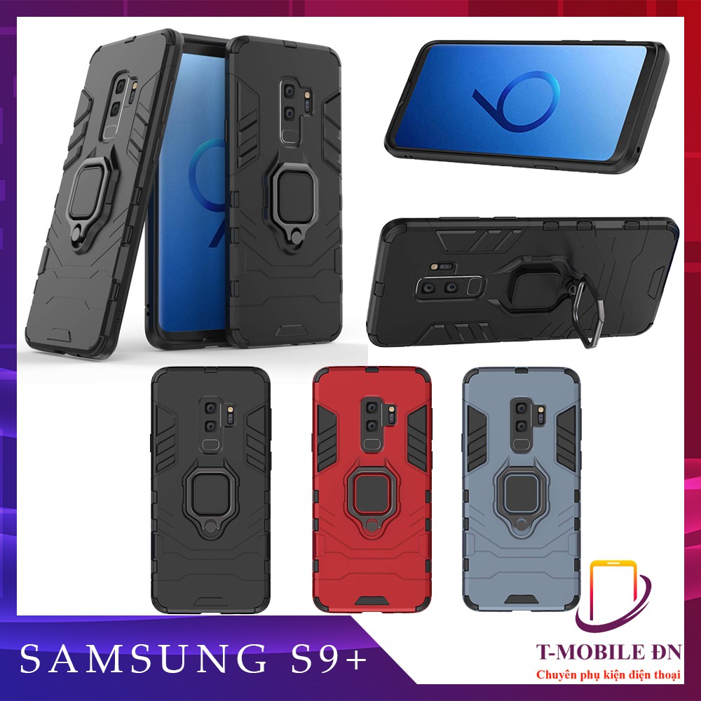 Ốp lưng Samsung S9+ / S9 Plus iron man chống sốc kèm nhẫn iring chống xem video bảo vệ camera