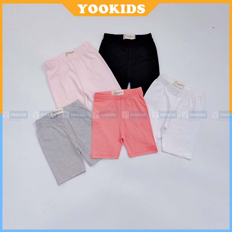 Quần legging lửng bé gái YOOKIDS chất cotton zip siêu mềm mát thấm hút mồ hôi tốt cho bé gái từ 1 2 3 4 5 6 tuổi