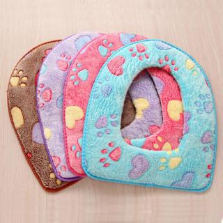 Vỏ Bọc Đệm Bồn Cầu Bằng Vải Lông San Hô Khóa Dán Velcro