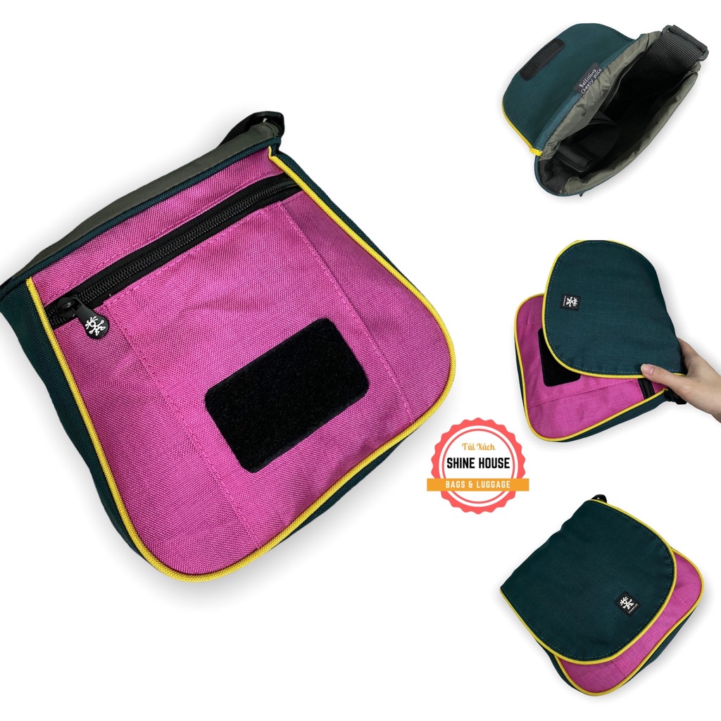 Túi Đeo Chéo Thời Trang Phối Màu Cá Tính Crumpler Màu Hồng Ghép Xanh - Shine House