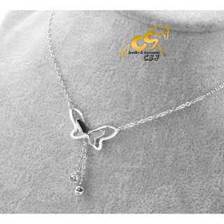 Dây chuyền titan con bướm màu trắng