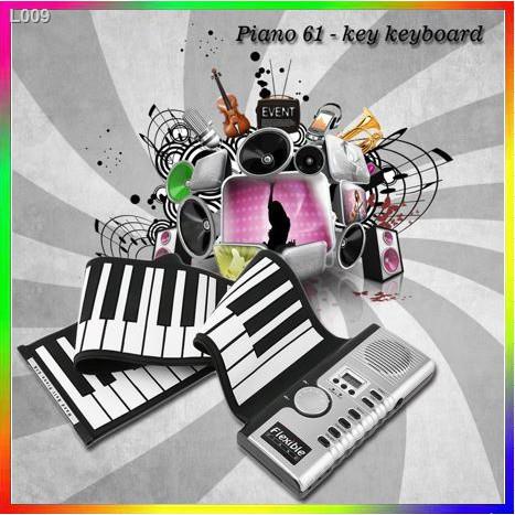 hot Đàn Piano điện tử cuộn dẻo 61 phím cao su cắm hoặc chạy bằng pin