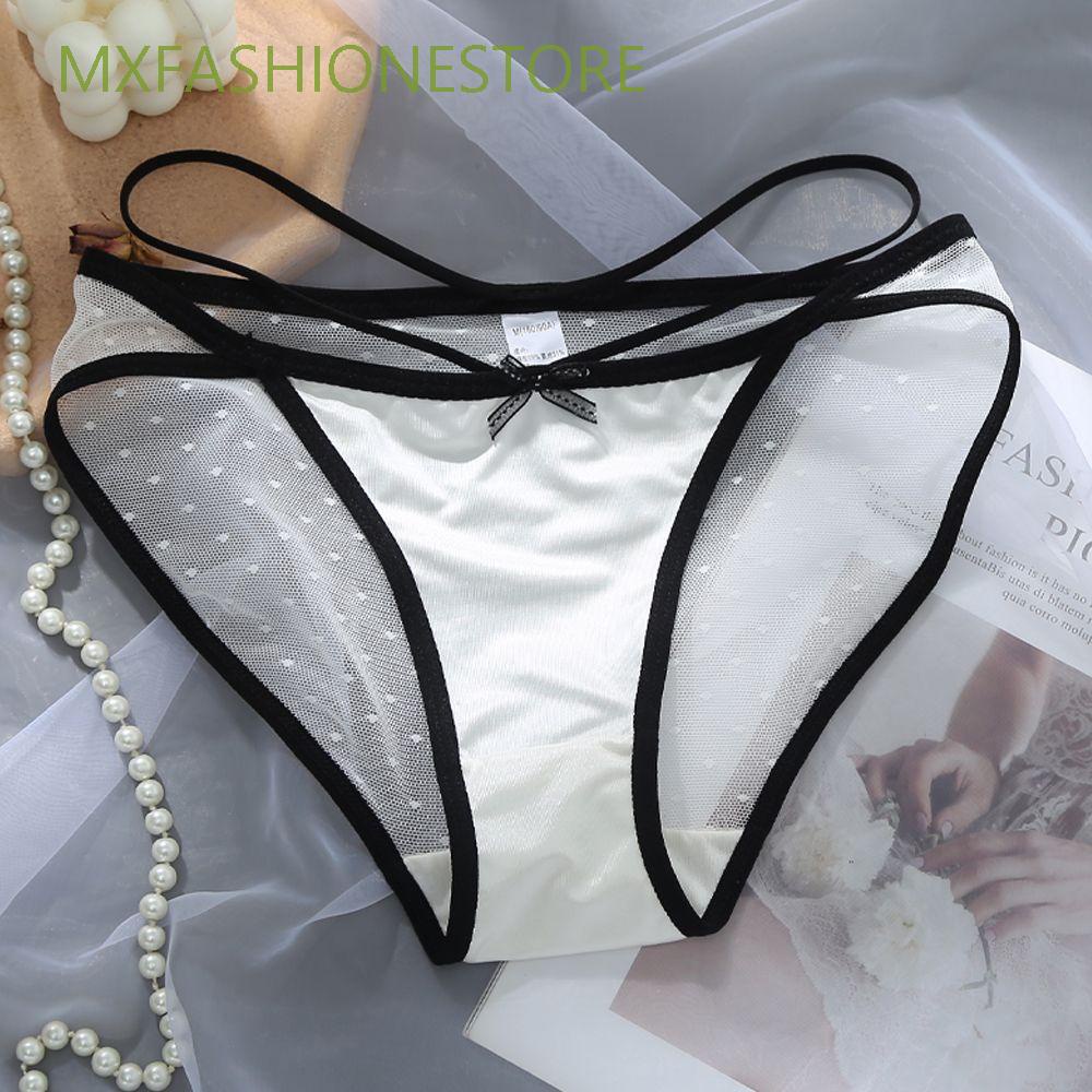 Quần Lót Lọt Khe Eo Thấp Vải Cotton Phối Ren Lưới Trong Suốt Nhiều Màu Gợi Cảm Cho Nữ