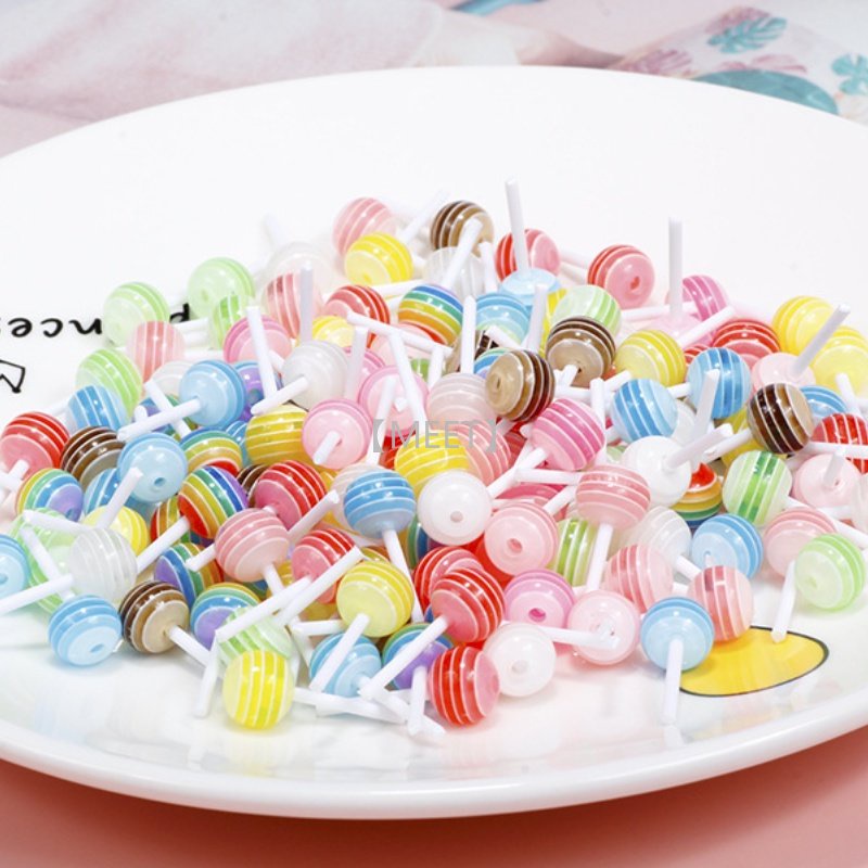 Gói 20 Vật Liệu Resin Hình Kẹo Mút Làm Trang Sức DIY