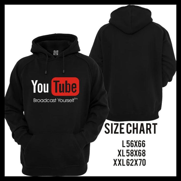 Áo Khoác Hoodie Màu Đen In Chữ Youtube Thời Trang