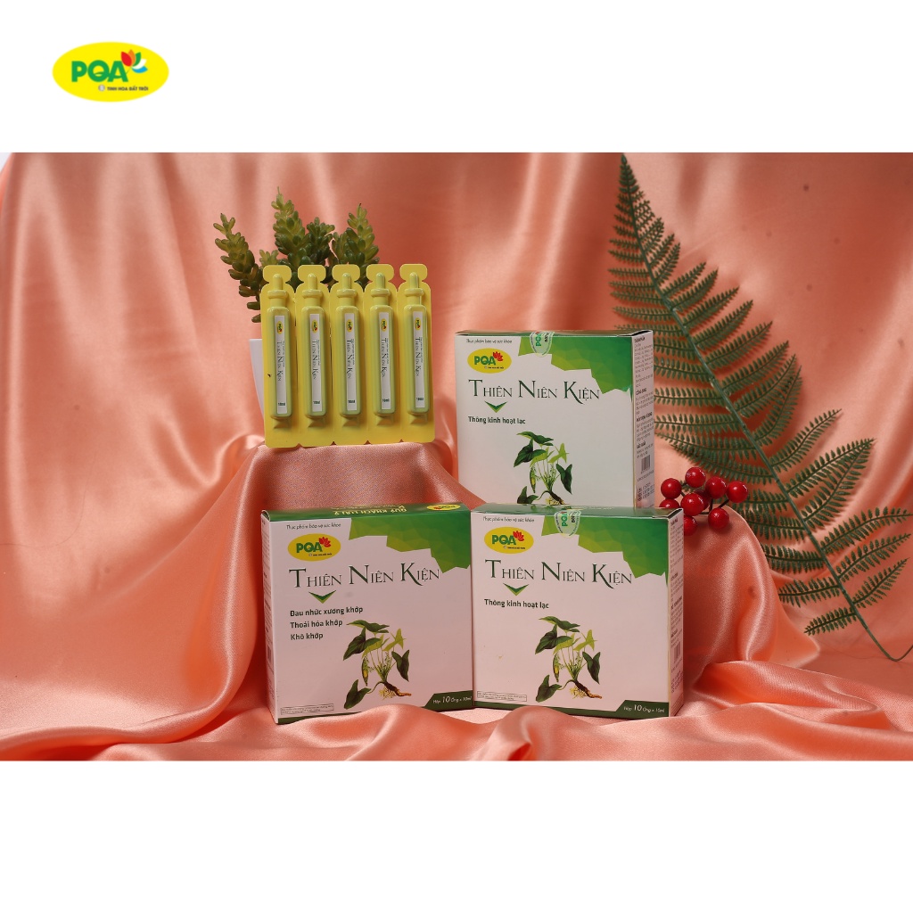 Thiên Niên Kiện PQA Hỗ Trợ Gân Xương Thông Kinh Hoạt Lạc Hỗ Trợ Giảm Các Triệu Chứng Đau Nhức Hộp 10 Ống