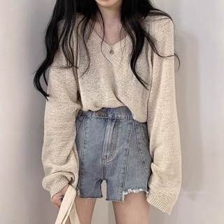Áo len mỏng thu đông cổ v hợp thời trang