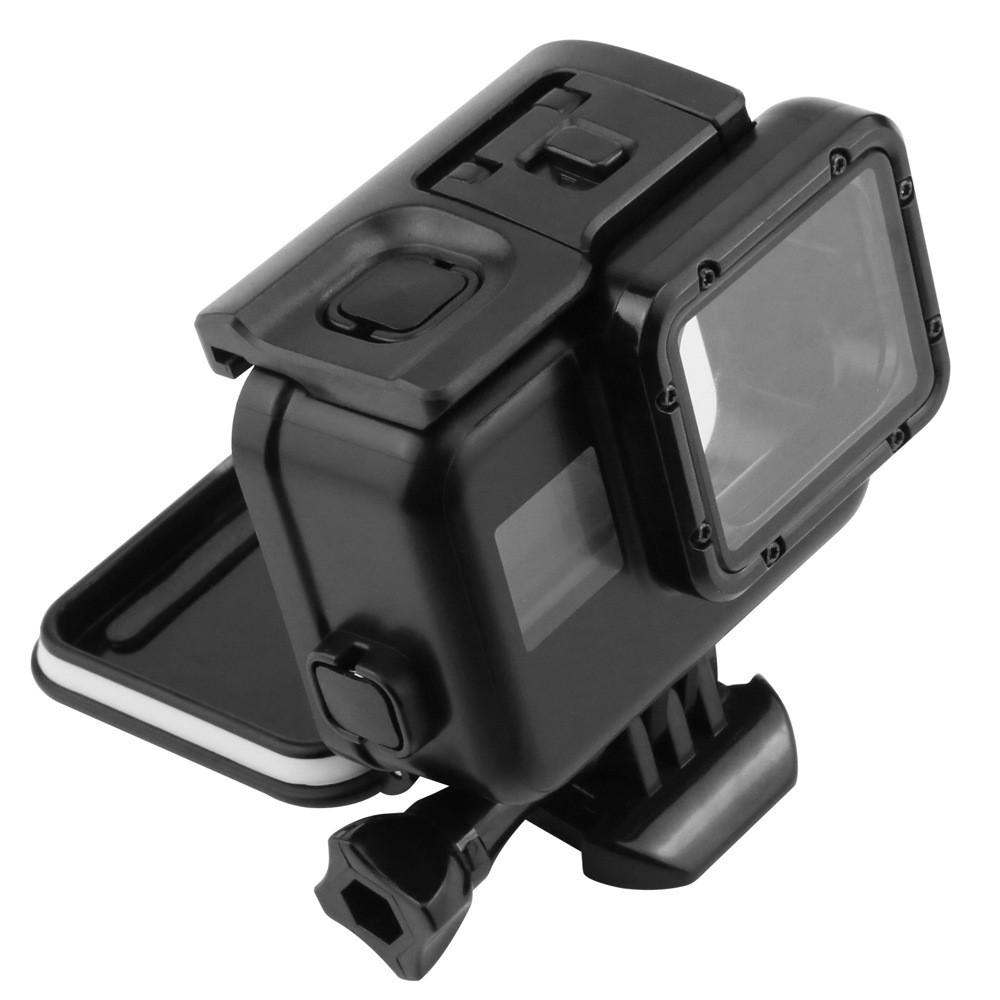 Case chống nước màu đen kèm nắp cảm ứng cho GoPro Hero 7/6/5, GoPro new hero 2018