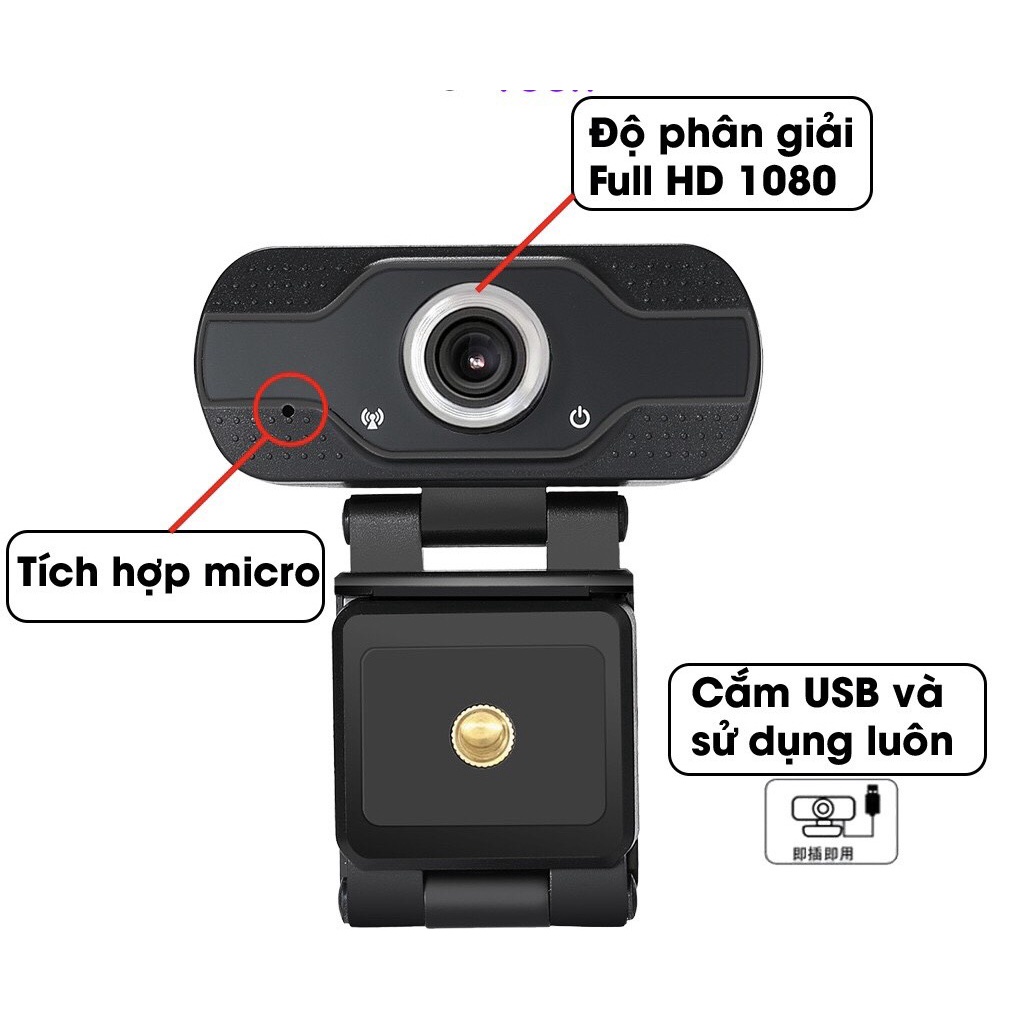 Webcam Yoosee kẹp Màn Hình Tích Hợp Míc 1080P siêu nét - Webcam Máy Tính Hỗ Trợ Học Trực Tuyến, để bàn