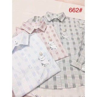 G01. 662. áo sơ mi kẻ gấu ngực