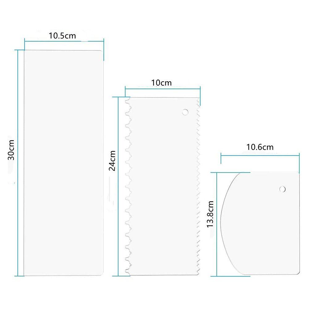 CONOPERY Set 6 Dụng Cụ Làm Mịn Răng Cưa Bánh Bằng Acrylic Trong Suốt