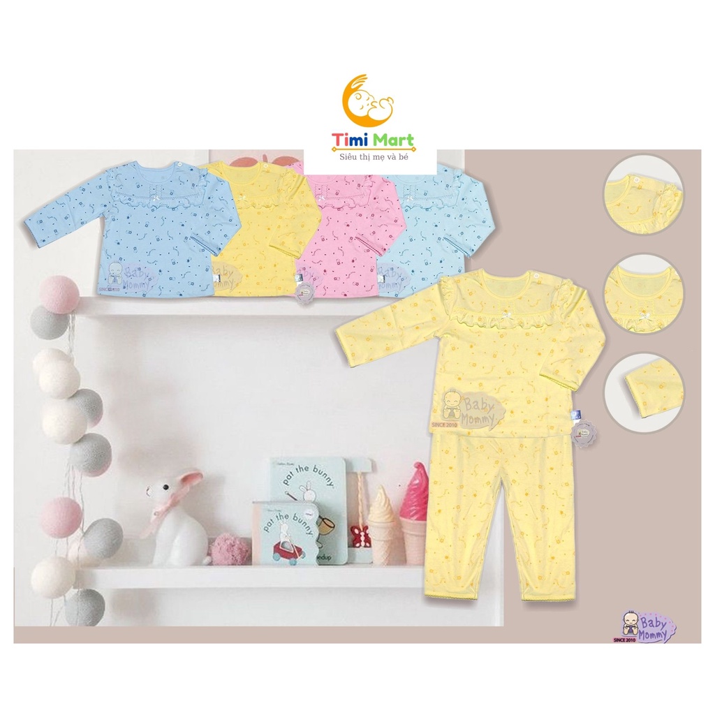 Bộ bé gái rode in họa tiết tay dài BabyMommy