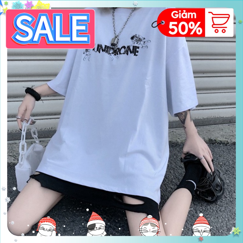 Áo thun tay lỡ form rộng Unisex Phi Hành Gia, áo phông tay lỡ Nam Nữ AD 67