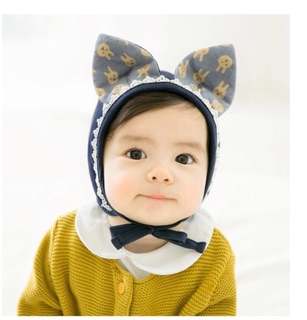 Nón vải cotton 2 tai cột dây