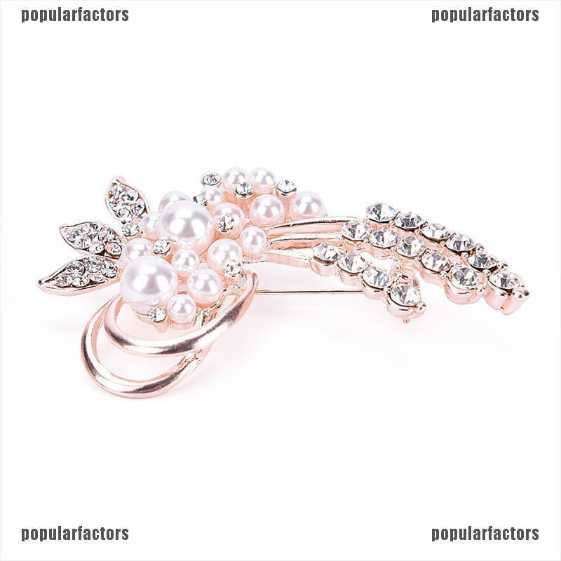 Ghim Cài Áo Hình Bông Hoa Đính Ngọc Trai Nhân Tạo Thời Trang