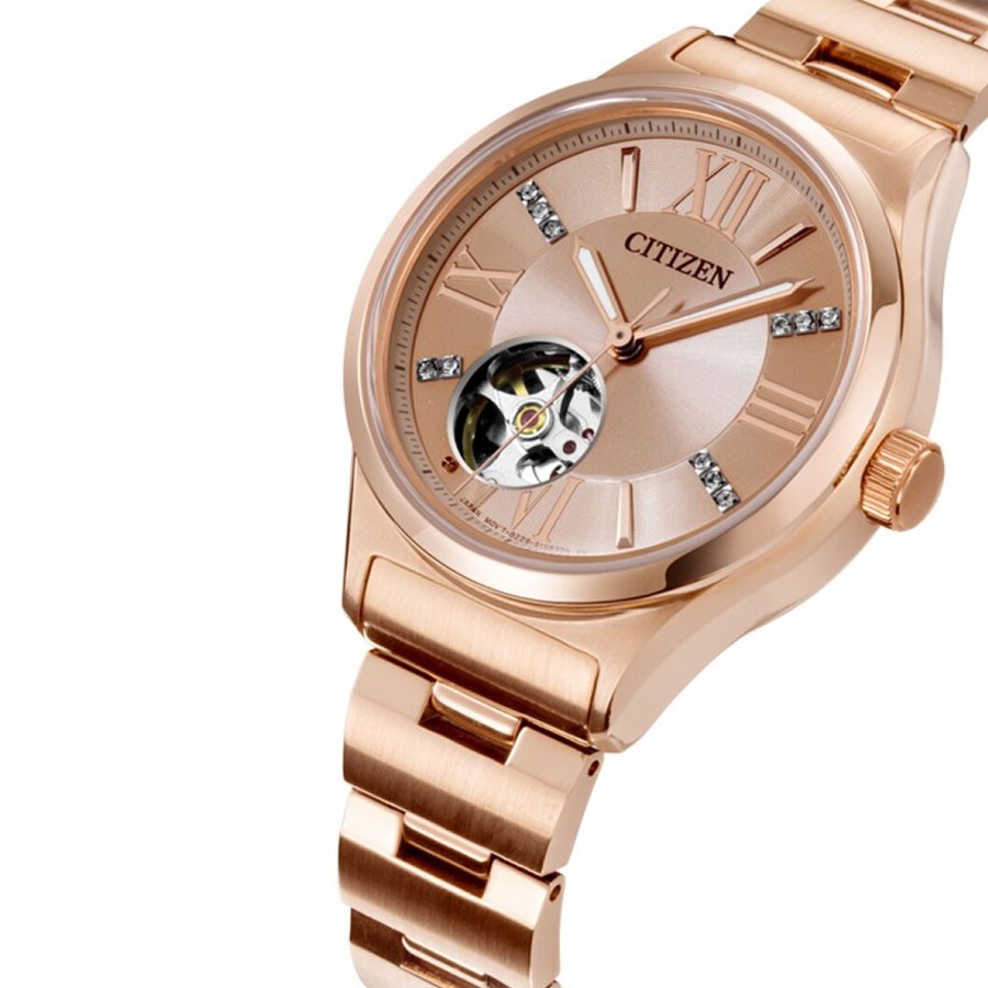 Đồng Hồ Nữ Citizen Đính Đá Swarovski Dây Thép Không Gỉ PC1003-58X - Mặt Vàng Hồng (Sapphire)