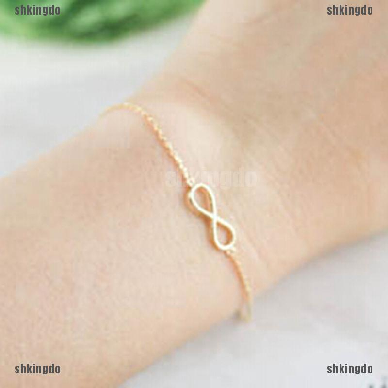 THINH Vòng tay dây xích mặt vô cực nhỏ dễ thương