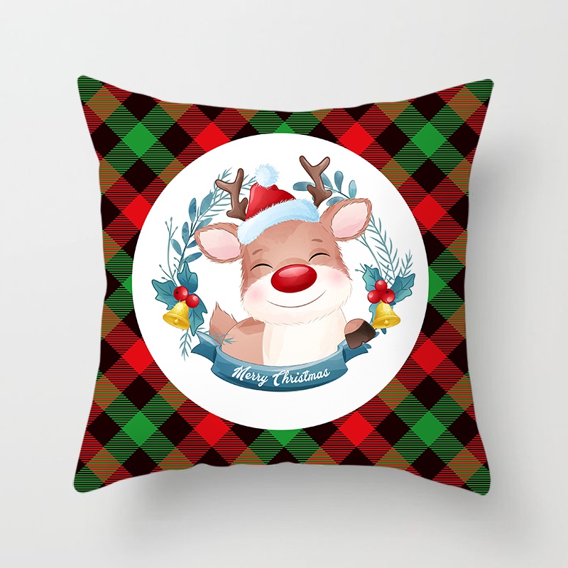 Christmas pattern pillow case family sofa pillow case bedroom cushion cover home decoration (45cmx45cm