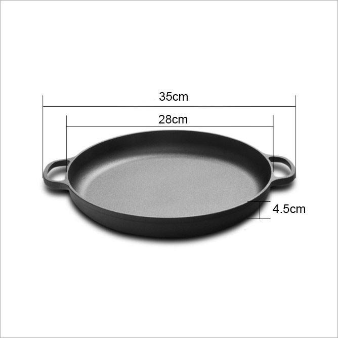 Chảo Bánh Xèo Pizza BBQ Chống Dính Tự Nhiên 28cm Đáy Phẳng Kiểu Nhật Dùng Được Bếp Từ