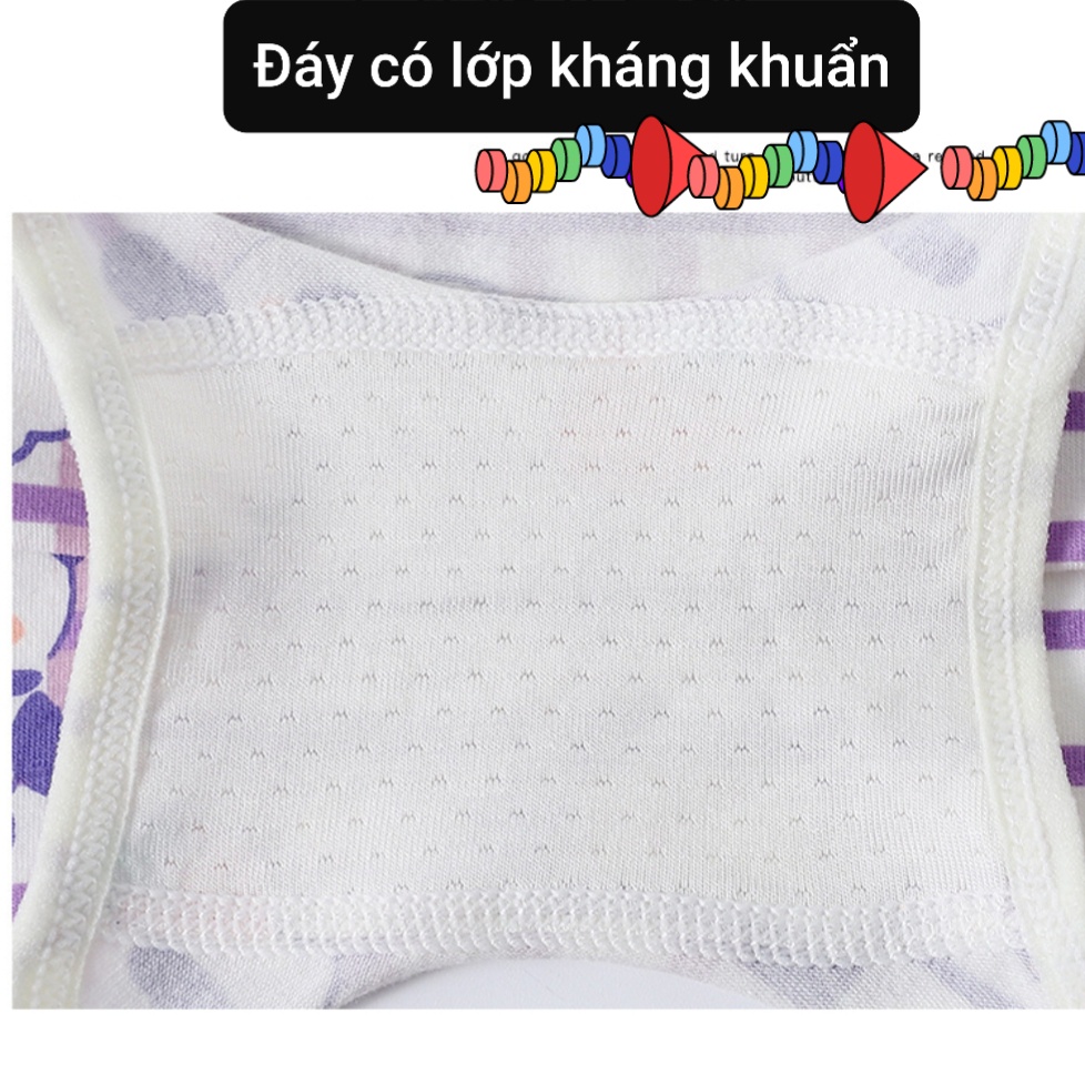 Quần lót bé gái Sét 3 chip đùi trẻ em chất cotton hoạ tiết màu tím siêu dễ thương