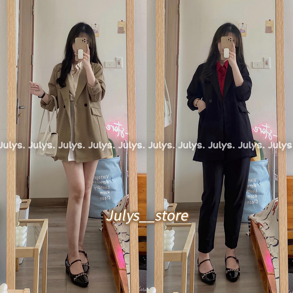 Áo blazer 1 lớp dáng dài 2 cúc Hàn (ảnh THẬT kèm video) | BigBuy360 - bigbuy360.vn