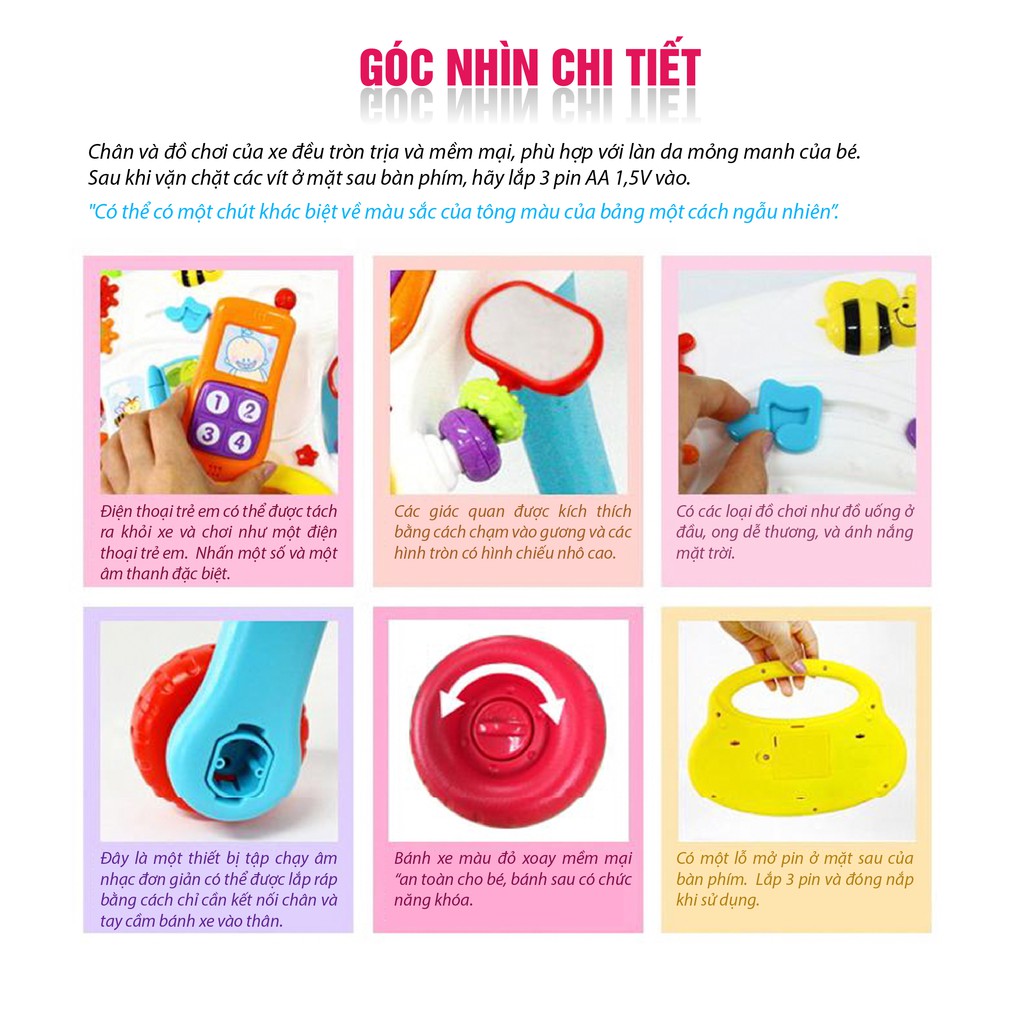 [Mã SGTTC40K giảm đến 40K đơn 50K] Xe tập đi đa năng có bàn nhạc cho bé Winfun 0804 - Hàng chính hãng