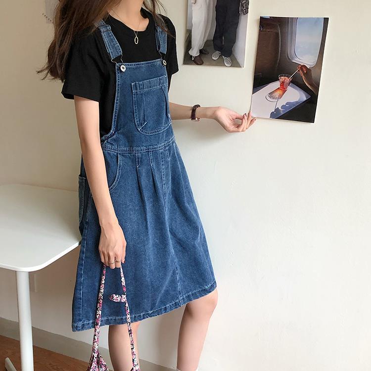 Đầm Yếm Denim Phong Cách Hàn Quốc Dành Cho Nữ