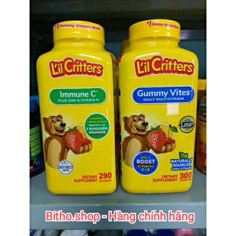 [5/2023] Kẹo gấu dẻo vitamin tăng sức đề kháng cho trẻ L'il Critters của Mỹ