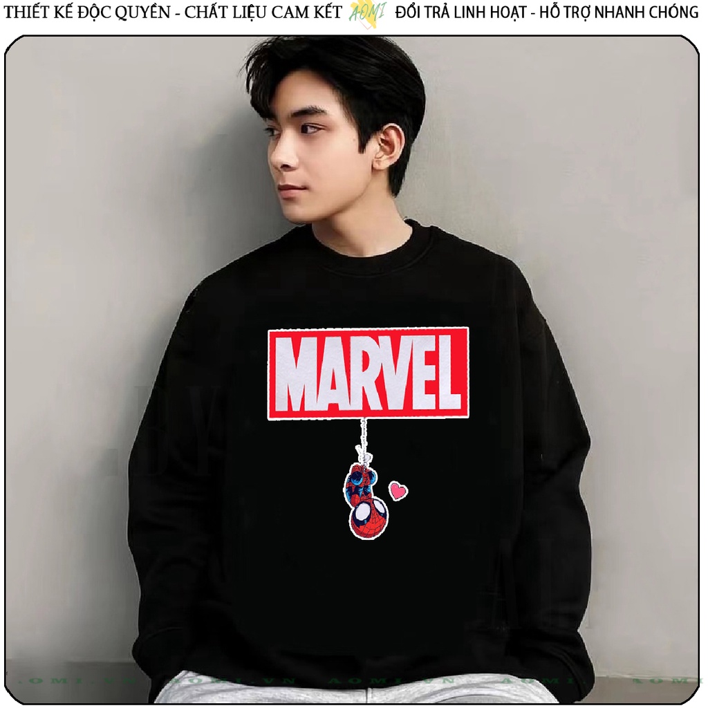 Áo Nỉ Bông Sweater Avengers Kids MCU tay dài da cá unisex full size AOMIVN