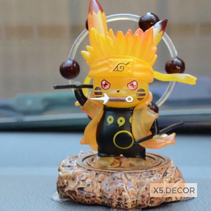 Mô hình trang trí bàn làm việc PVC cao cấp loại 1 - Fullbox hộp màu, Pikachu Naruto, Obito, Sasuke, Itachi