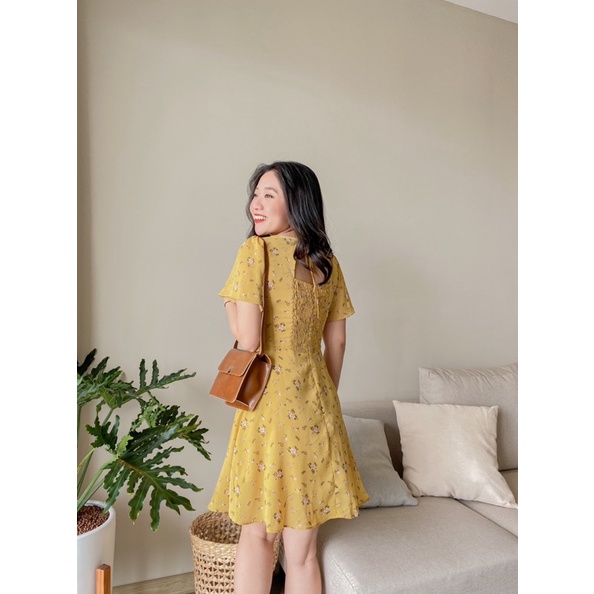 Đầm LISA - đầm cổ vuông tơ pháp | BigBuy360 - bigbuy360.vn