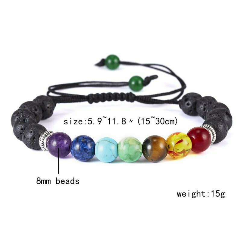Vòng Tay Chuỗi Hạt Đá Chakra Tự Nhiên 7 Sợi Có Thể Điều Chỉnh Cho Nam Và Nữ