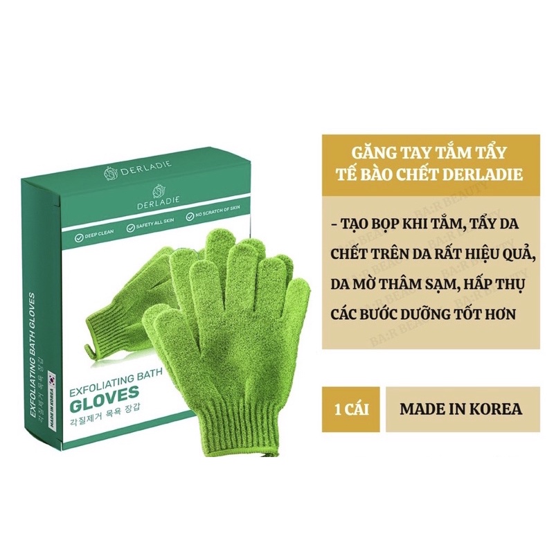 [Mã 154FMCGSALE giảm 8% đơn 500K] Găng Tay Tắm Tẩy Tế Bào Chết Derladie (1 Cái)