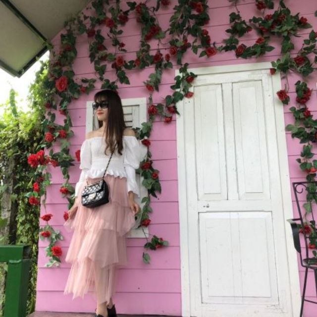 Chân váy lưới tầng công chúa hàng QUẢNG CHÂU. (Hình thật kèm video thật)