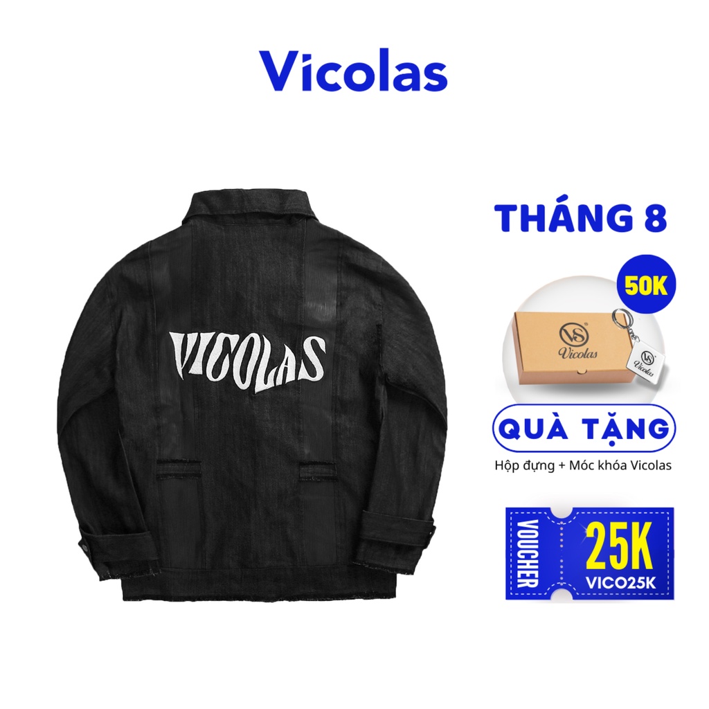 Áo khoác nam denim phối da V VICOLAS PARALLEL PATH JACKET