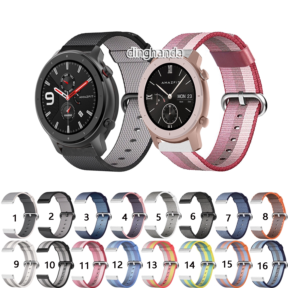 Dây Đeo Sợi Nylon Thể Thao Cho Đồng Hồ Thông Minh Huami Amazfit Gtr 42mm 47mm GTR2 GTR 2e GTR 3 pro