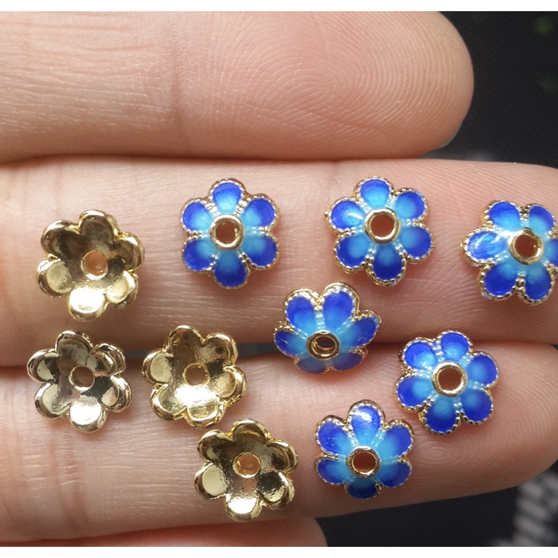 Charm Chụp Hoa Bạc Sơn màu làm phụ kiện
