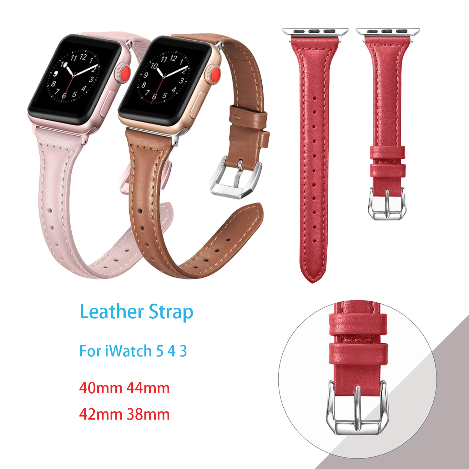 Dây đeo da chất lượng cao dành cho Apple Watch Iwatch 6 SE 5 4 3 2 1 40mm 44mm 42mm 38mm