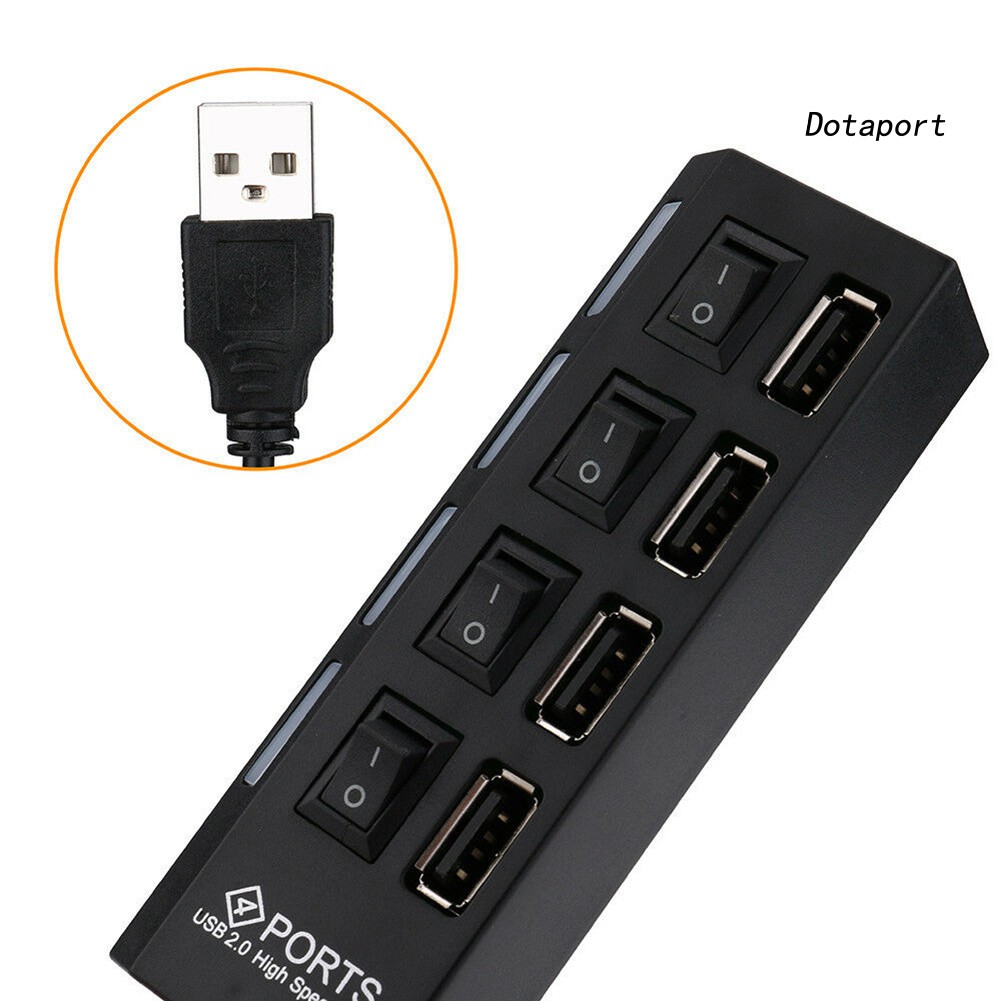 Bộ Chia 4 Cổng Usb 2.0 Có Công Tắc On / Off Cho Máy Tính