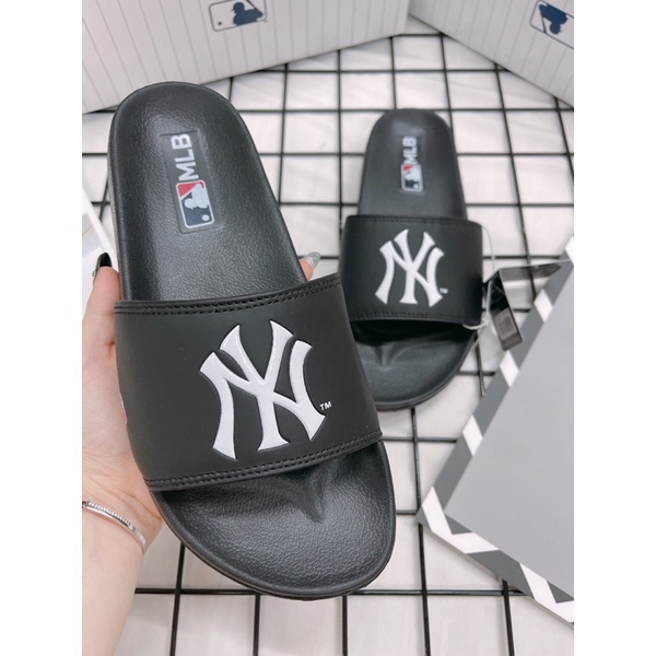 [CHÍNH HÃNG] DÉP MLB NỘI ĐỊA HÀN LOGO NY ĐEN  - MLB CHÍNH HÃNG UNISEX NAM NỮ (HÀNG CÓ SẴN) - CÓ BILL MUA HÀN