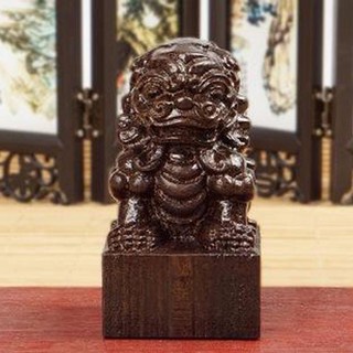 Ấn mộc gỗ tượng sư tử trấn áp mini có thể làm chặn giấy phong cách cổ trang trung quốc
