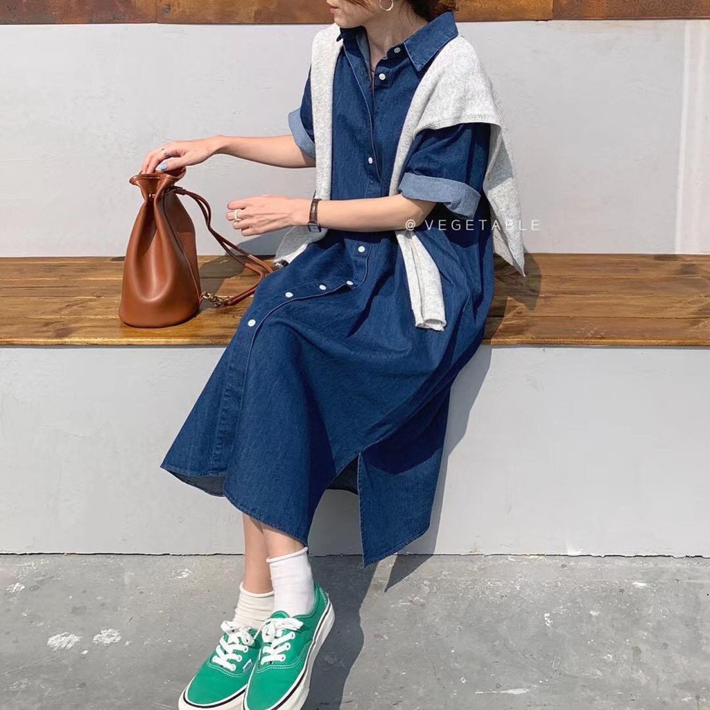 VÁY BÒ DÀI DENIM KOREAN V8951