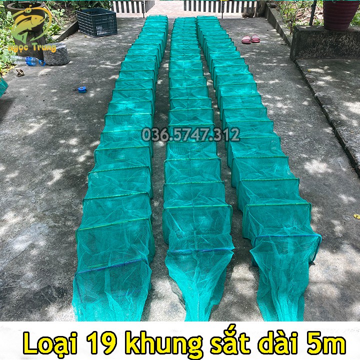 Lồng Bát Quái A TRUNG đánh Tôm, Tép, Cá 19 khung dài 5m mắt lưới 3li khung 20cm x 30cm