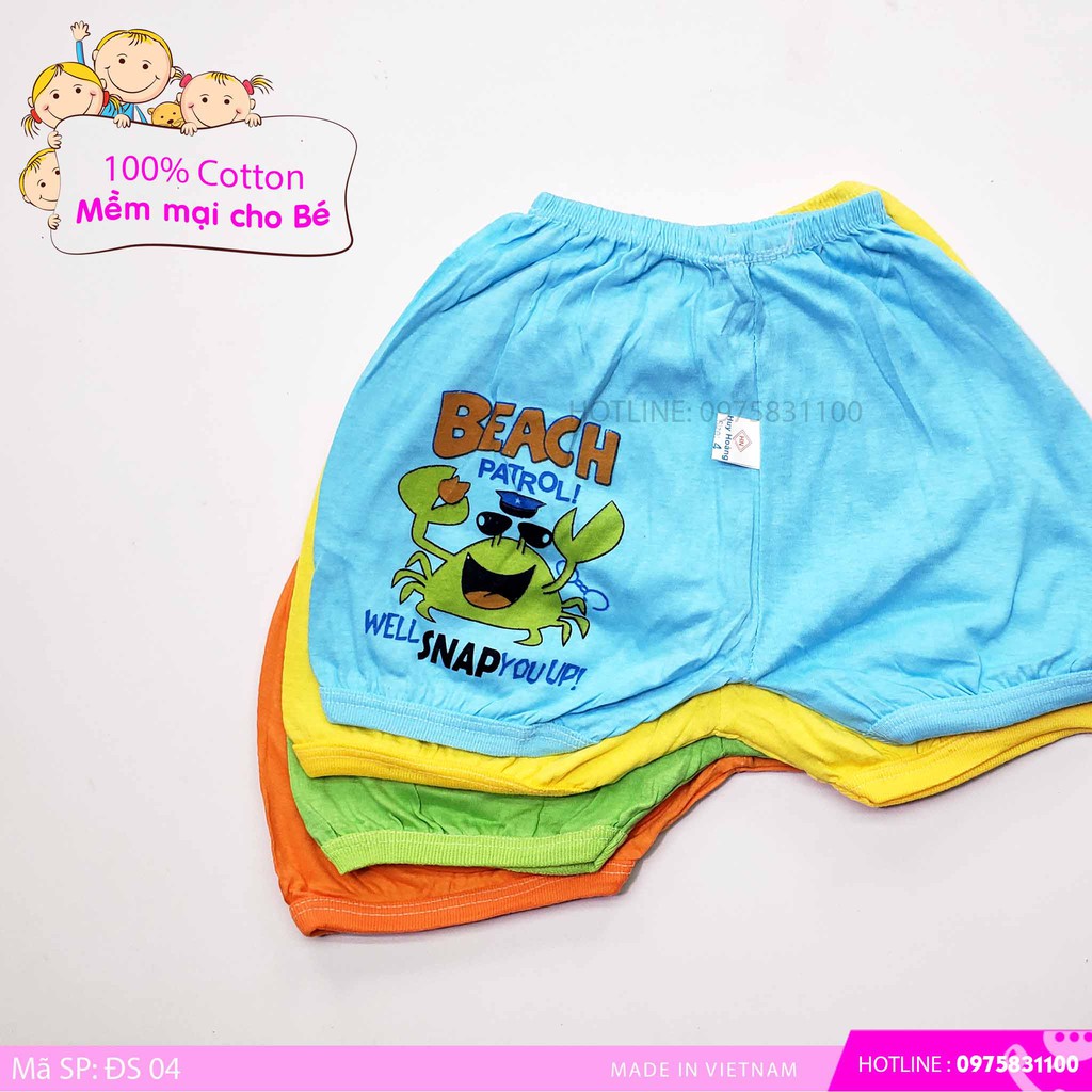 Quần đùi sơ sinh 100% cotton made in việt nam ( sơ sinh - 2 tuổi ) loại vải màu
