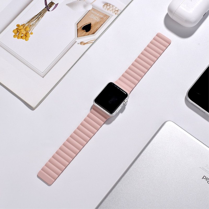 Dây Silicone Khóa Kim Loại Cho Đồng Hồ Apple Watch 6 Se 38mm 42mm 5 4 3 2 1 40mm 44mm