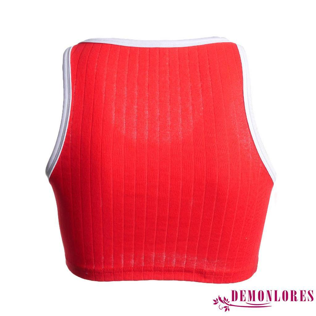 Áo thun không tay cổ chữ U dáng ôm vừa vặn sành điệu cho nữ