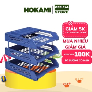 Kệ đựng tài liệu văn phòng phẩm 3 tầng để bàn dùng trong văn phòng - HOKAMI STORE