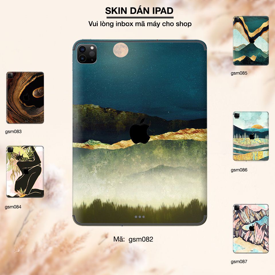 Skin dán iPad in hình Giả sơn mài bộ 13 (inbox mã máy cho Shop)