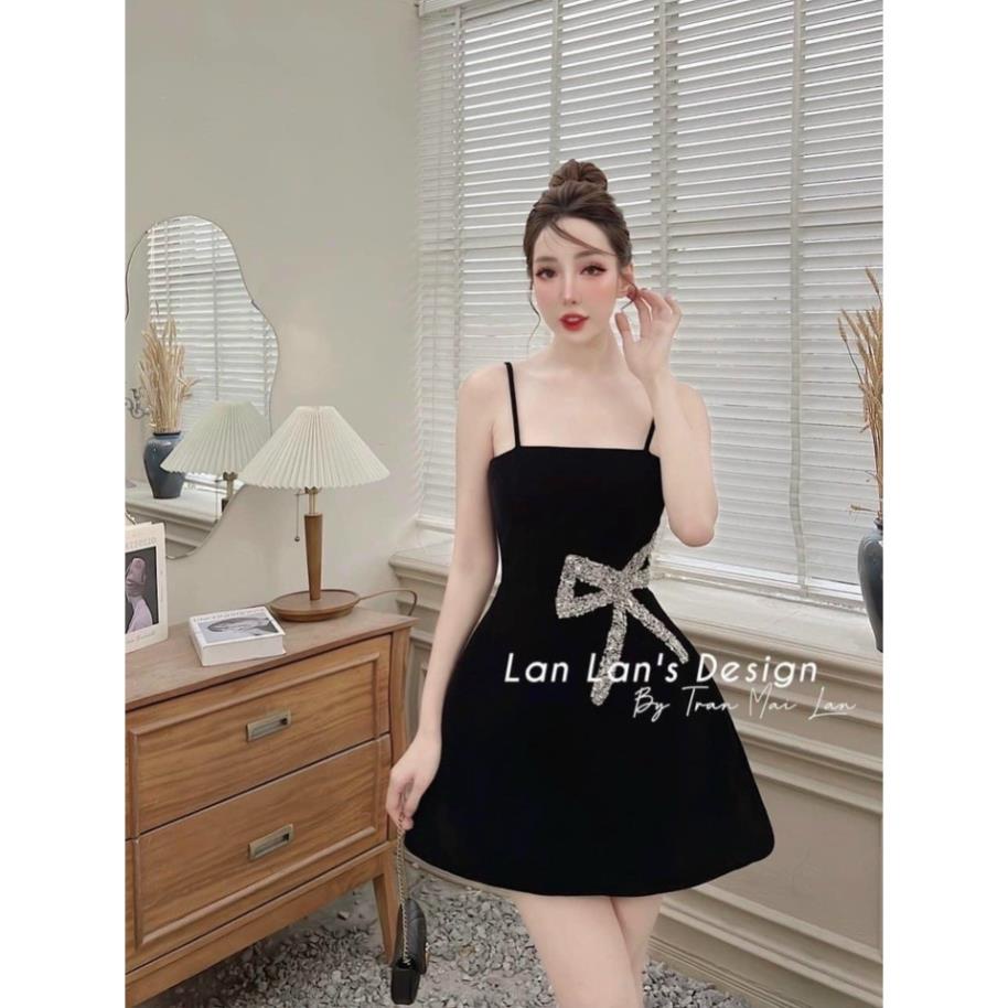 Đầm Váy Nữ 2 Dây Kết Nơ Sang Chảnh, Đầm Đen Dự Tiệc( CÓ MÚT NGỰC) Thiết Kế Cho Nàng Đi Chơi, Đi Tiệc Thời Trang Nữ Mp